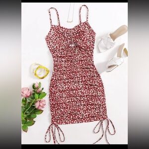 Red flowered dress ✨